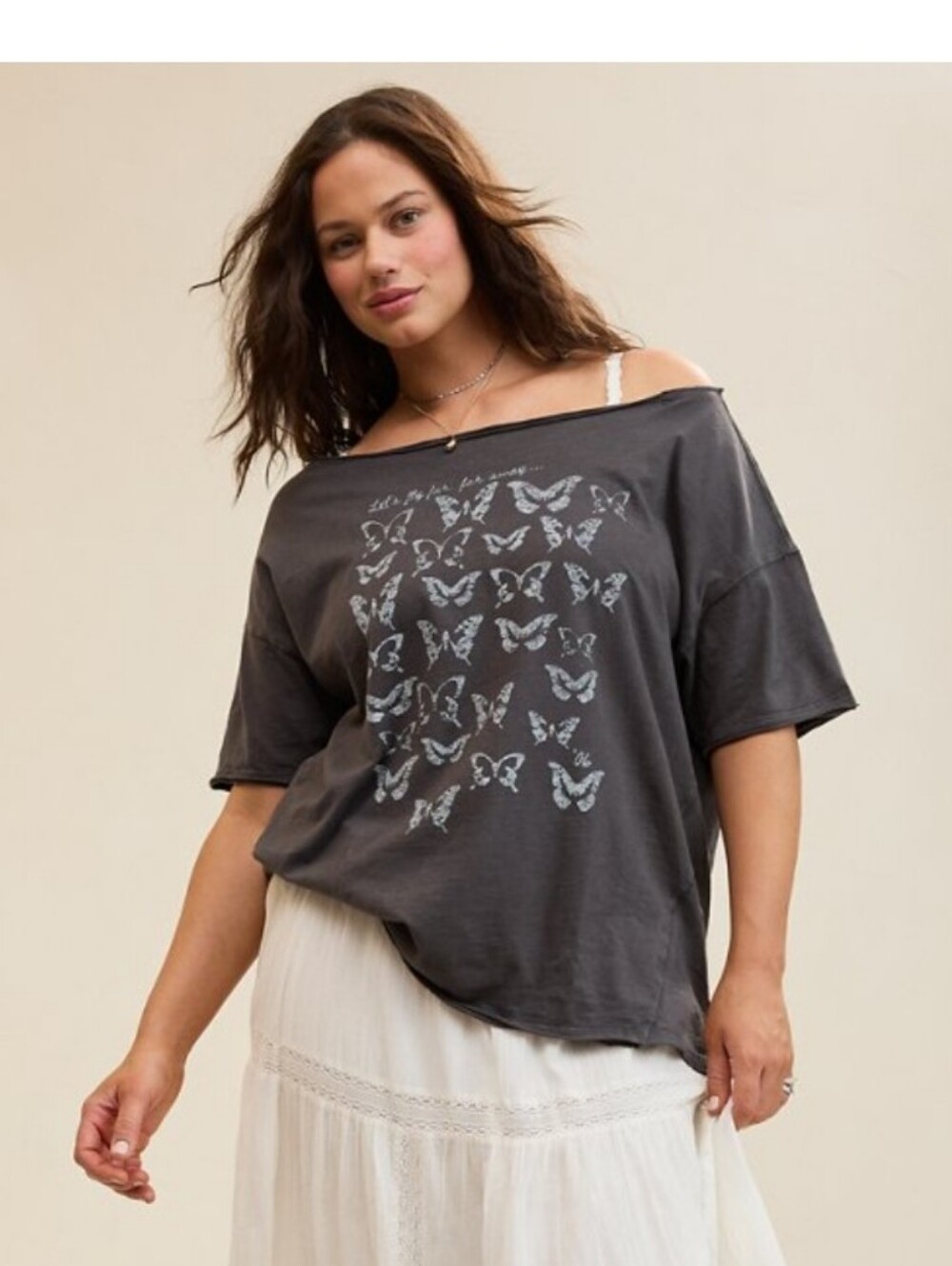 NWT Aerie Oversized Off The Shoulder T-shirt Size XXS